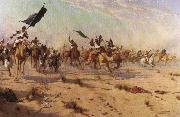 Robert Talbot Kelly The Flight of the Khalifa after his defeat at the battle of Omdurman Spain oil painting artist